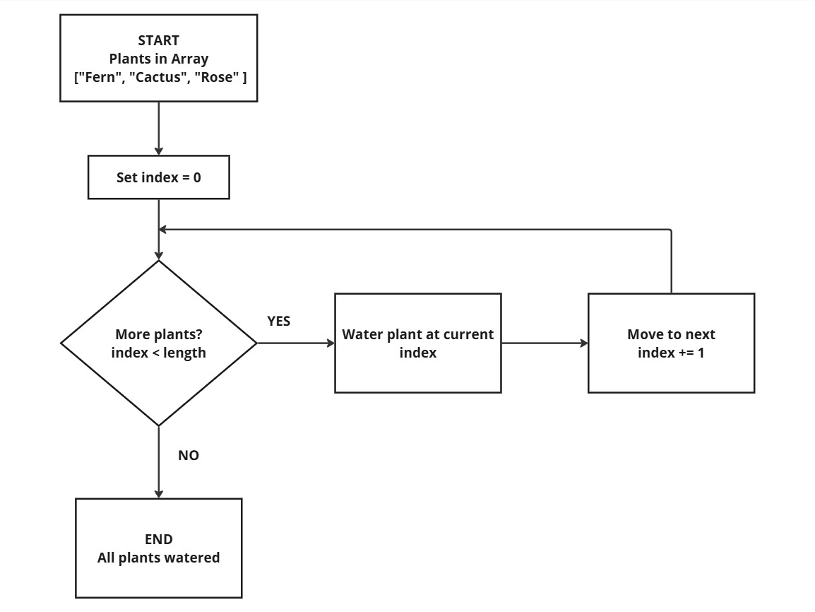 watering each plant flowchart